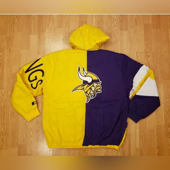 Minnesota Vikings Starter Jacket Vintage 90s Style Mens Size Large New - Picture 1 of 7